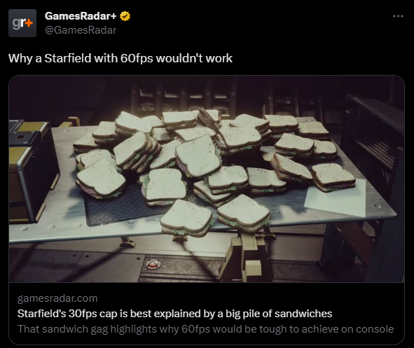 Chief_Ford65's tweet photo. In this article ill explain why fps is a nonsense measurement of game quality and "gamers" learning that fps even exists is causing corpos to put unnecessary strain on developers to hit a completely ridiculous standard....

30 is plenty for 99.99% of you jabronies. https://t.co/qTDQikQnZF