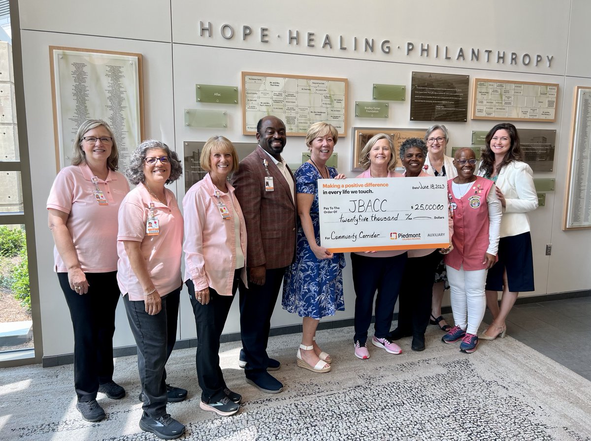 The Piedmont Columbus Auxiliary recently made a generous donation to the John B. Amos Cancer Center to allow patient visits to be more comfortable with the Community Corridor.

Since its creation, the Auxiliary has donated $6.5 million to the organization! piedmont.org/about-piedmont…