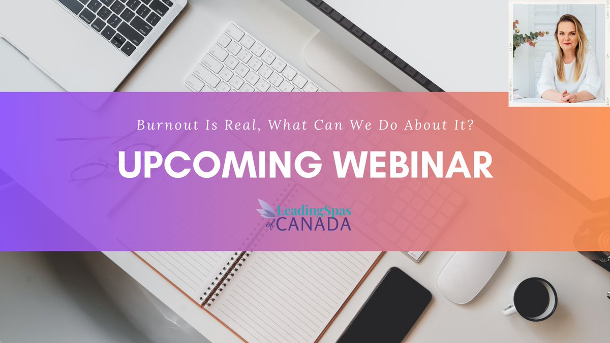 Upcoming #Webinar!

On August 16, 2023, Valerie Delforge, International Expert Business coach for #Spa &amp; Salon owners, will share some insights on how to prevent burnout at work.

Learn more &amp; sign up now: bit.ly/3pVfknM

#spawebinar #wellness #spaleader #spabusiness