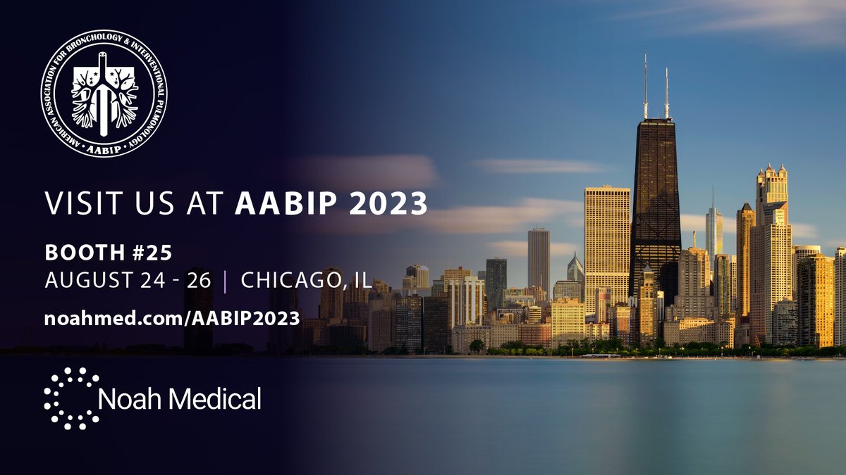 NoahMedical's tweet photo. Are you attending the @AAB_IP #AABIP2023 in Chicago, IL? Stop by Booth 25 on Aug. 24-26th to experience The Galaxy System™, the next generation in robotic bronchoscopy. We look forward to seeing you in Chicago! #NoahMedical #WeListened https://t.co/HDnx4rtbSM
