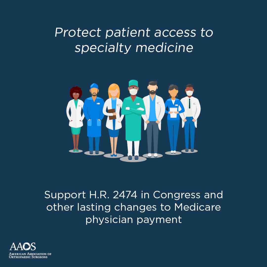DrBruggeman's tweet photo. A permanent fix for Medicare’s broken payment system is needed to prevent industry consolidation, physician shortages for America’s seniors, and decreased access to quality #MSKcare. Urge @USCongress to support #HR2474 &amp; @CMSGov to adopt long-term reforms. #OrthoAdvocacyinAction https://t.co/5vVUFrgW6E