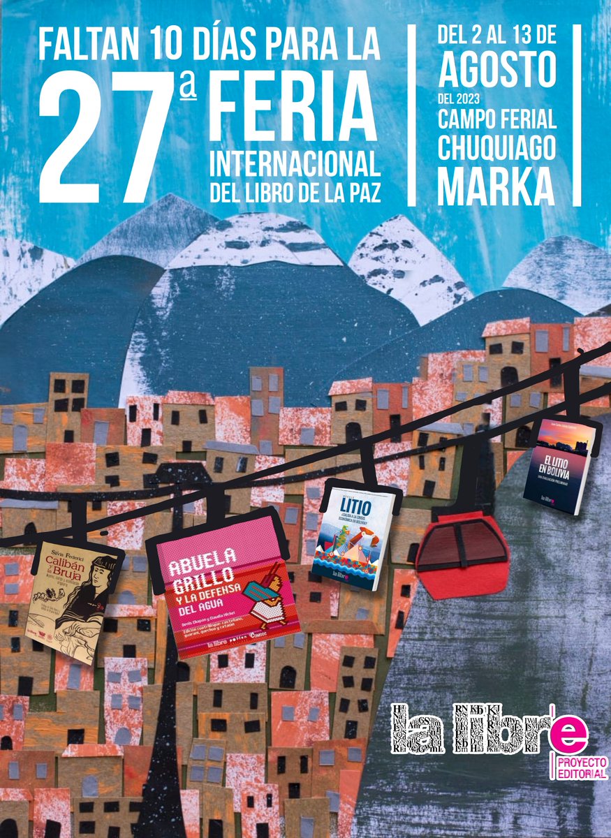 📣¡Faltan 10 días para la Feria Internacional del Libro en La Paz!
Nos vemos muy pronto con todo nuestro catálogo del <a href="/cedib_com/">Cedib</a>, novedades en libros y otras propuestas de temática social. 📚