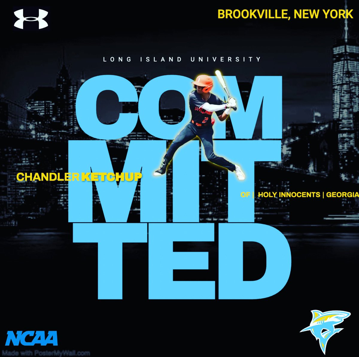 Chandler Ketchup (@cketchup34) on Twitter photo Iβm extremely blessed to announce that I will be continuing my academic and athletic career at Long Island University. #AGTG Iβm extremely blessed to announce that I will be continuing my academic and athletic career at Long Island University. #AGTG