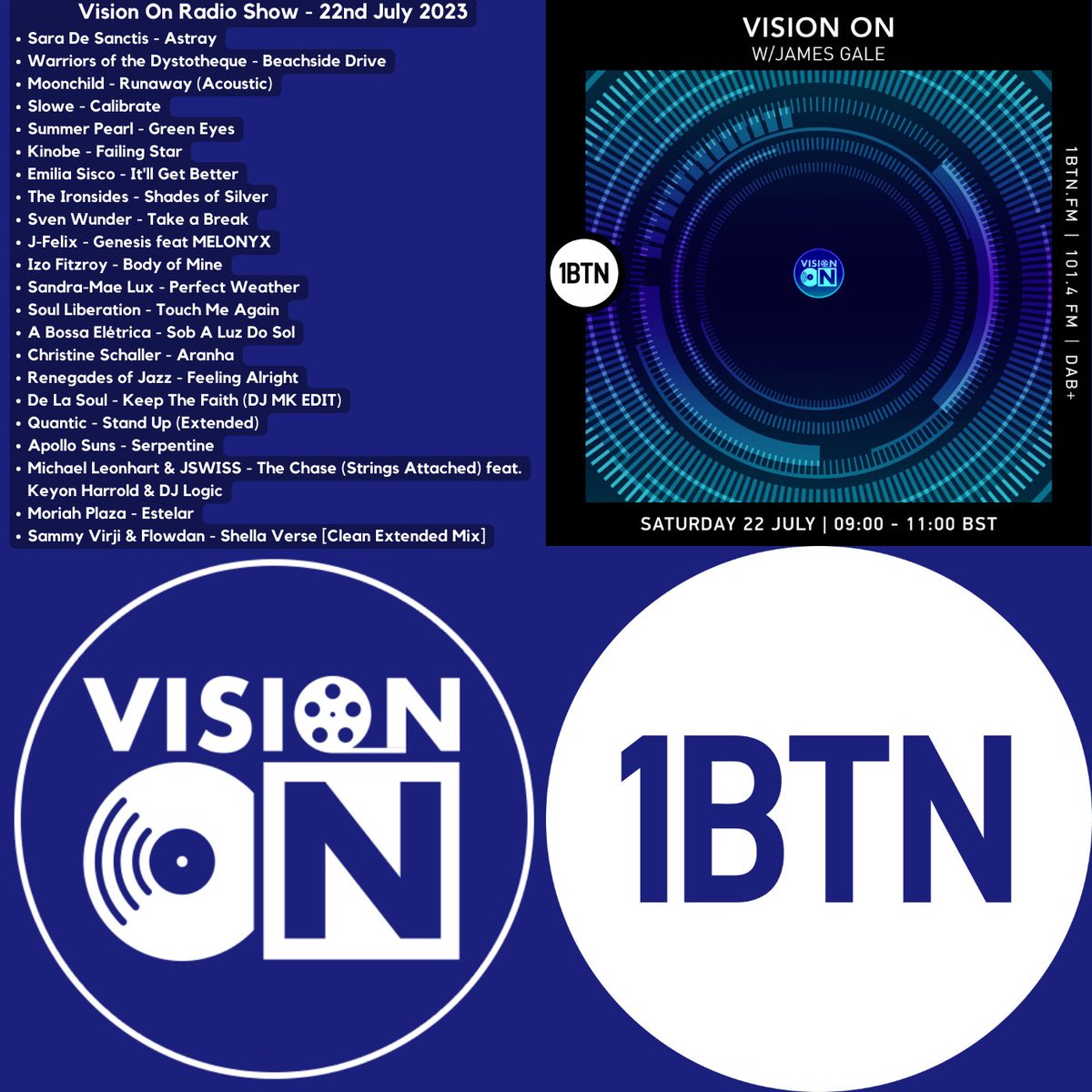VisionOnMusic's tweet photo. Happy Monday, Saturday's show now streaming you lovely people 🤩

> https://t.co/Uj0jGLXQdk
> https://t.co/JI3l0mDQP3
> https://t.co/Nsh2TmauQN

#CinematicFunk #Soul #Library #Film #Downtempo #Electronica #Beats #Instrumentals #Jazz #HipHop #Covers 

🎷🎺🎸🪕🥁🎤🎧🎼🎹✌️🌼 https://t.co/y8hzI0mfdj