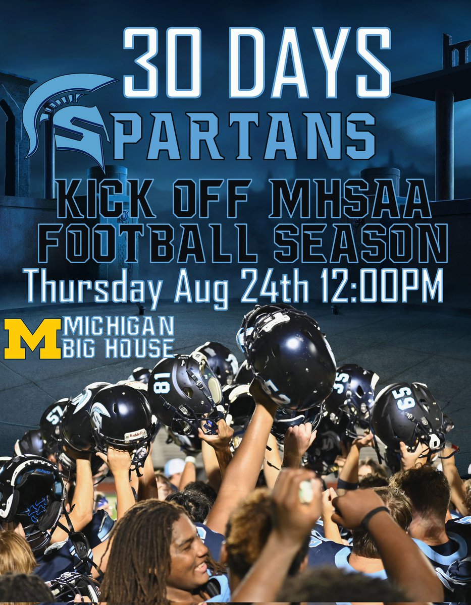 Coach Nico Acosta (@nicoa13) on Twitter photo In just 30 Days,  Livonia Stevenson kicks off all Michigan high school football at the Big House! Let's go! #football #Spartans #mhsaa In just 30 Days,  Livonia Stevenson kicks off all Michigan high school football at the Big House! Let's go! #football #Spartans #mhsaa