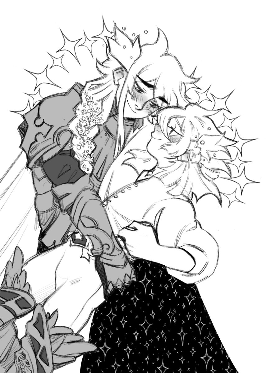 my piece for the <a href="/aebetherzine/">The Art of Aebether★ COMPLETE</a> ;) 
revisited the knight/prince au !! it was a bit challenging to draw, but I think it turned out alright hehe ✨✨✨ anything for my boys