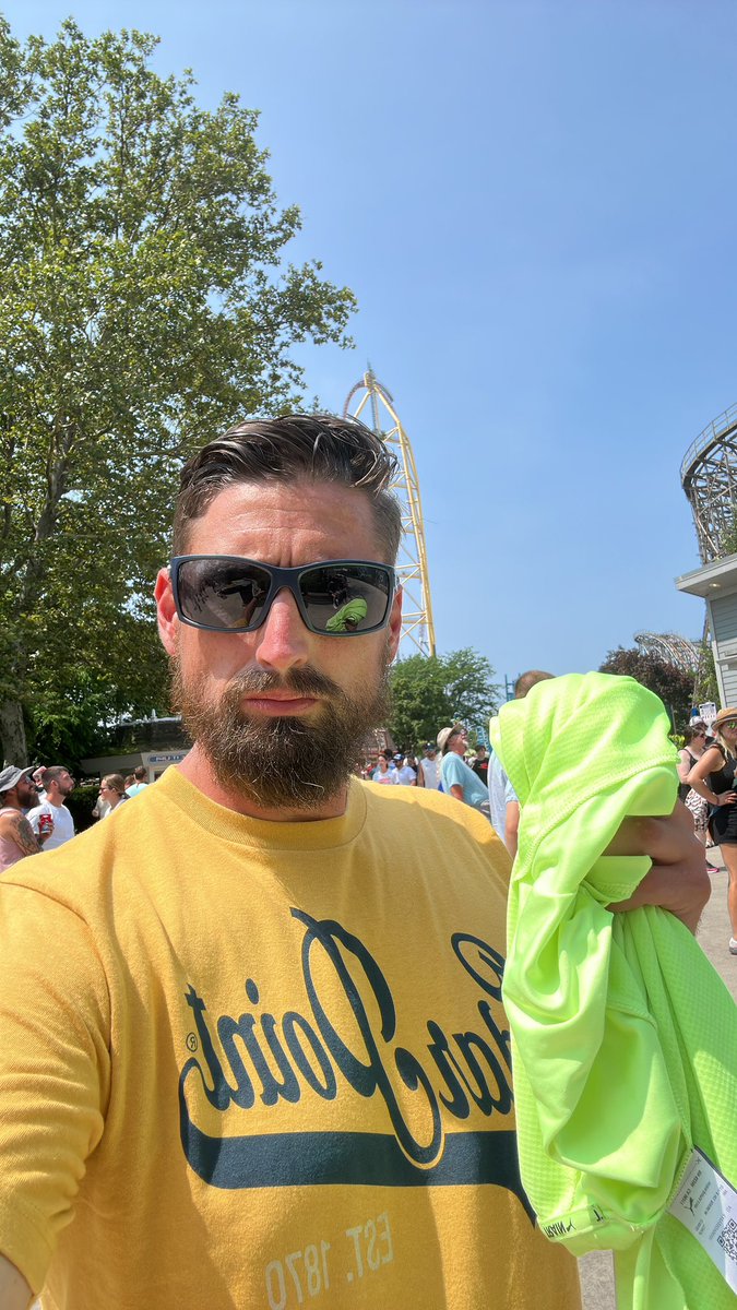 ostomypolls's tweet photo. I am enjoying a wonderful day at the amusement park…. Until my bag popped on the roller coaster. Mostly because I didn’t want to use my disability pass. Now I got a new shirt! #Shithappens https://t.co/VT3LIM8eBq