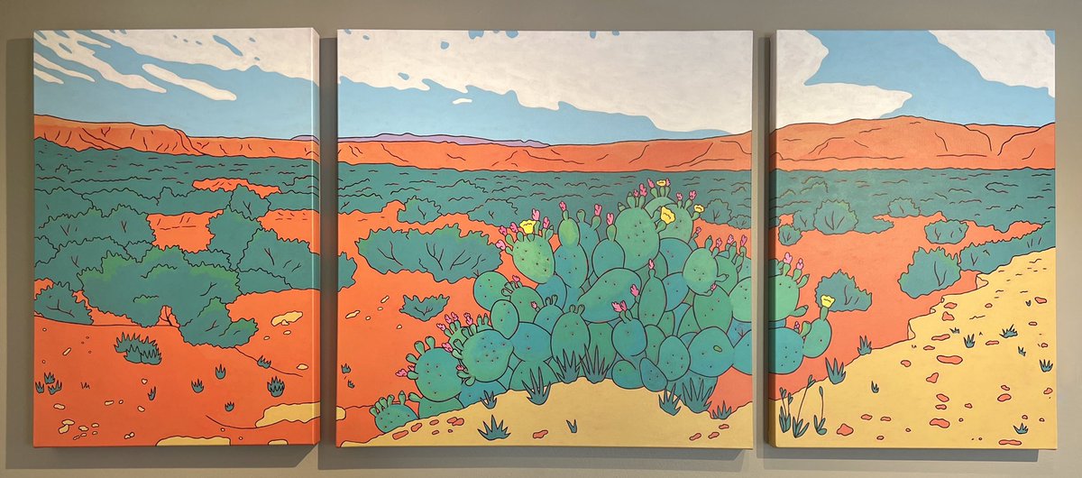 carajacksonart's tweet photo. Caprock Canyons, 30”x70”, acrylic on canvas, available at @AFTPgallery 🌵🌻

#austinartist #texasartist #atxart #austinartgallery #caprockcanyon #palodurocanyon #desertart #cactusart #txart 

https://t.co/ATFCXkNIvR https://t.co/ldTEbNoSLQ