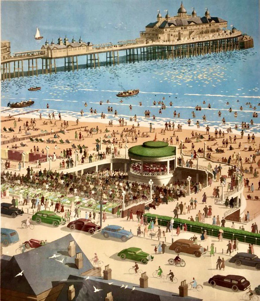 Other work of the Ladybird artists. ‘Eastbourne’ (circa 1950) Artist: Ronald Lampitt