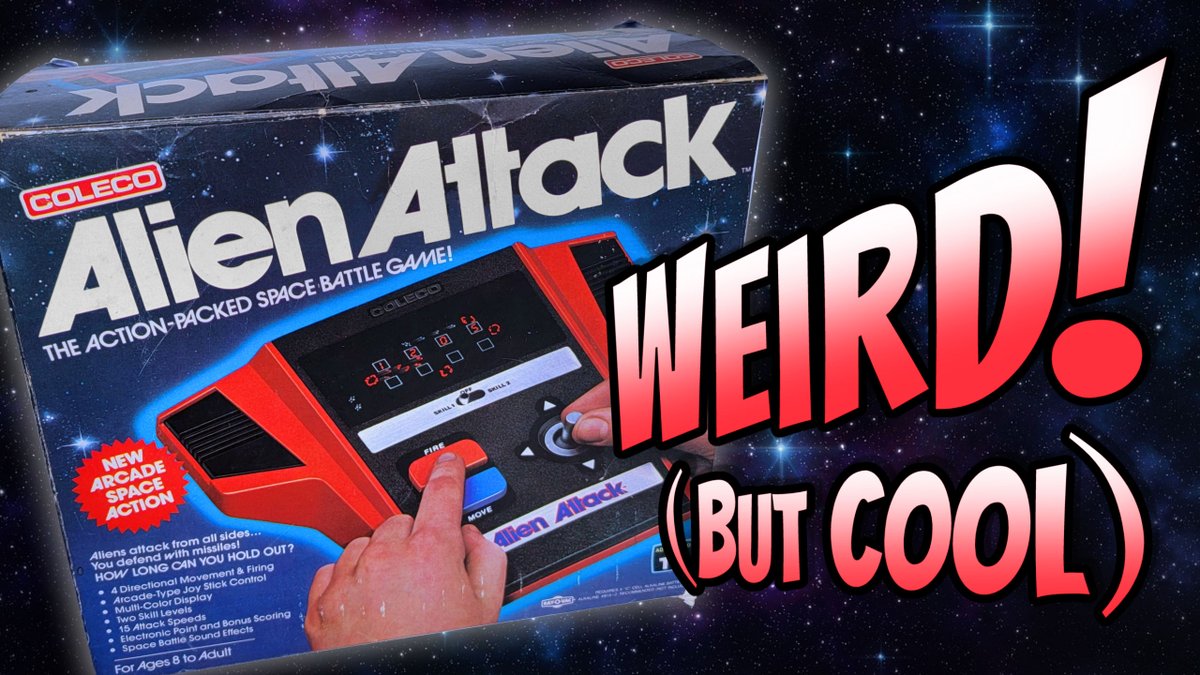 Coleco one one of several companies doing fascinating stuff with handheld electronic games in the early #80s. You've gotta check out this video of their "Alien Attack" game - an early iteration of what would become a dual-stick shooter! 🕹️🕹️
▶️ WATCH: youtu.be/h580cxQtaY4