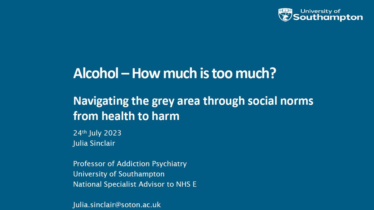 The Mental Elf (@mental_elf) on Twitter photo Next, we will hear from <a href="/drjmas/">Julia Sinclair</a> of <a href="/unisouthampton/">University of Southampton</a>
Julia will continue this conversation by telling us about “Alcohol: How much is too much? Navigating the grey area through social norms from health to harm” #BAP2023 Next, we will hear from <a href="/drjmas/">Julia Sinclair</a> of <a href="/unisouthampton/">University of Southampton</a>
Julia will continue this conversation by telling us about “Alcohol: How much is too much? Navigating the grey area through social norms from health to harm” #BAP2023