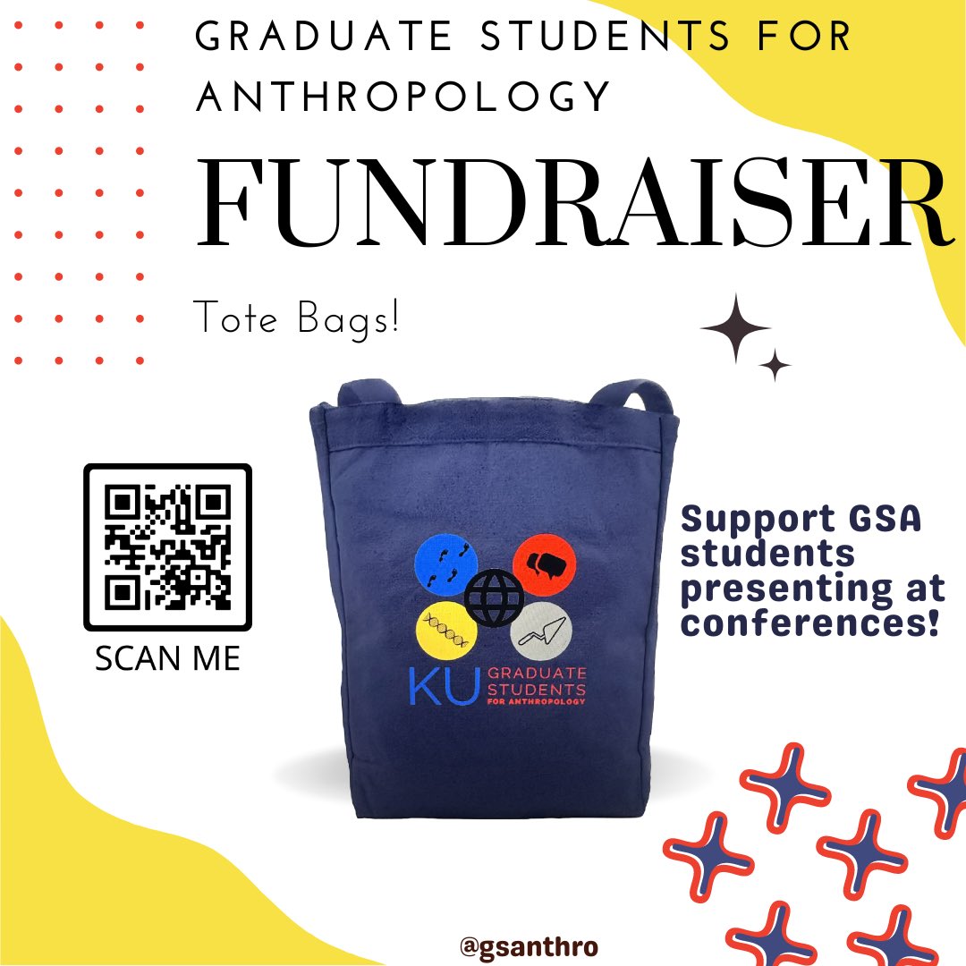 Want to support our KU Anth grad students this year as they travel to conferences to present research? Buy a tote bag! bit.ly/GSAtote