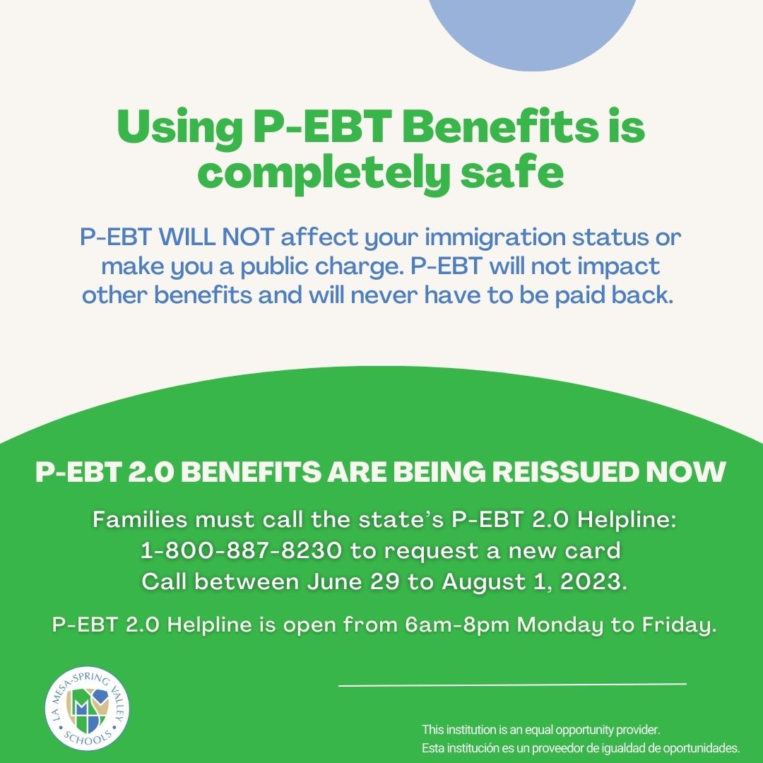 Call the P-EBT 2.0 Helpline by August 1st if you think you have a school-age child eligible for up to $1,192 in food credit. Download the toolkit today. 
buff.ly/3D4XTnA 
#lmsvheart