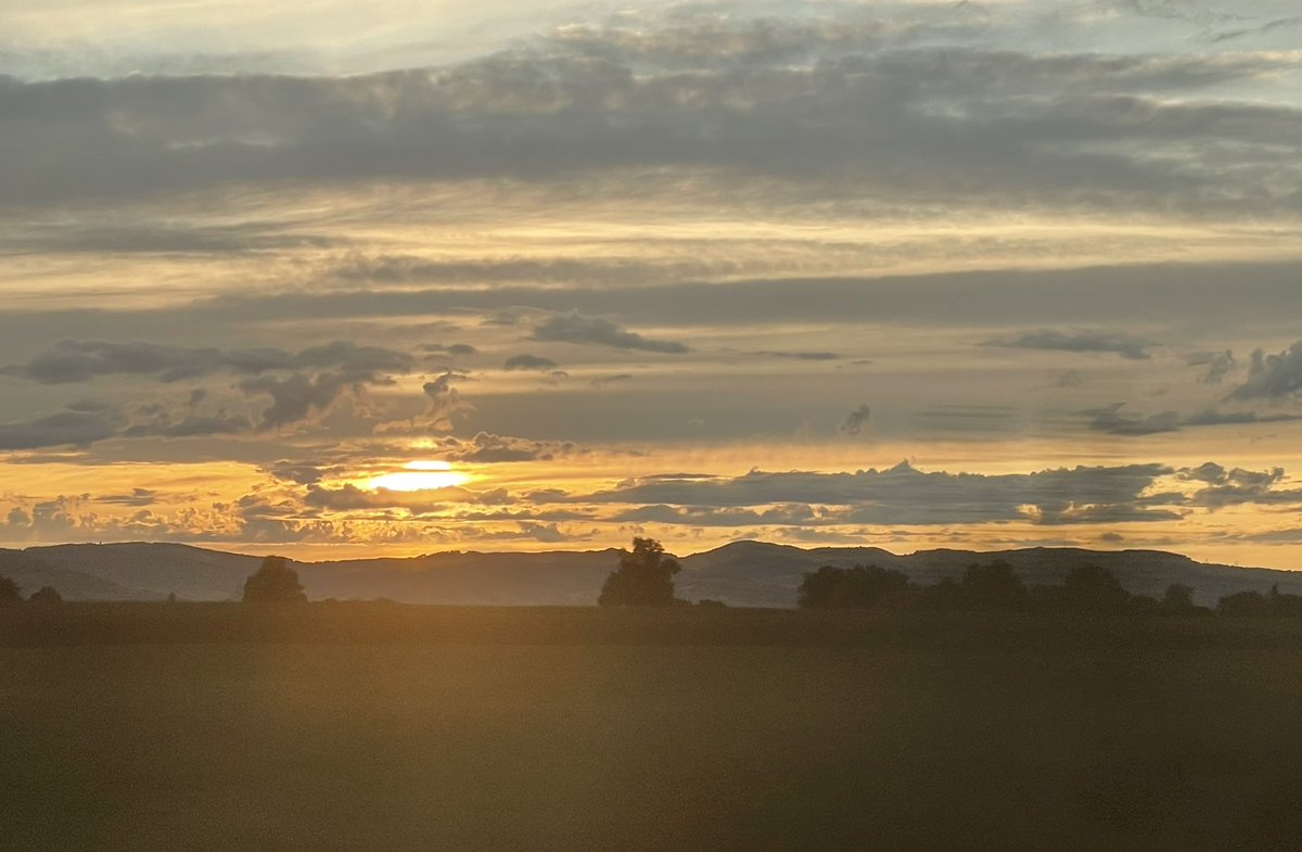 Merci au conducteur du #tgv6132, ce soir pour son mot d’accueil… et pour la traversée à grande vitesse de ces paysages ! Ah cette lumière 🥰 #sunset #wonderfulscenery #Sncf