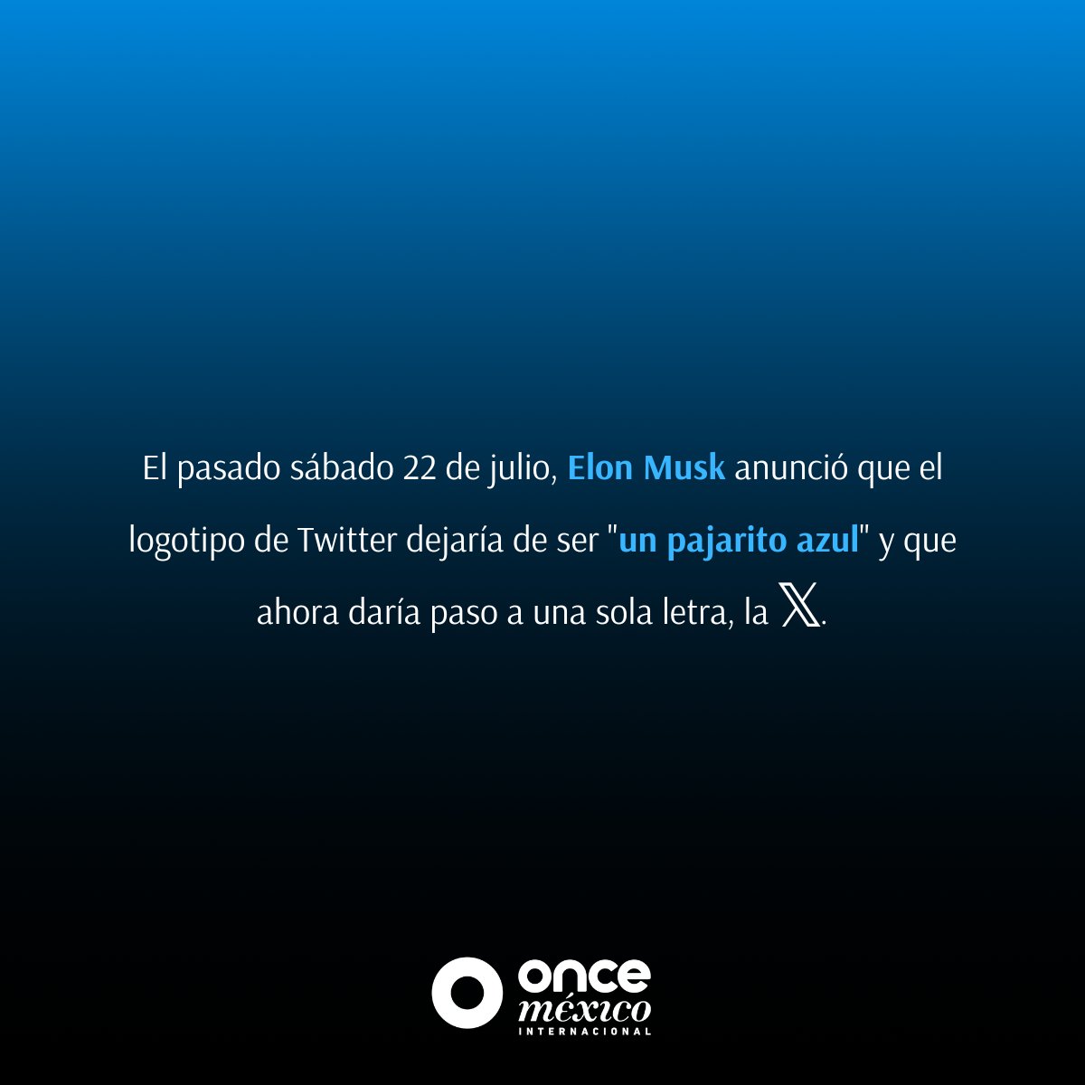 ElOnceMexico's tweet photo. Y “Larry” emprende el vuelo para que llegue una “X” 🤯😳. #ElonMusk decide darle un giro a Twitter para para potenciarla con #IA y convertir la plataforma en 𝕏.
Y ustedes, ¿extrañarán los “pajaritos azules”? 🧐
#OnceMexicoContigo https://t.co/hSMGd0hNG1
