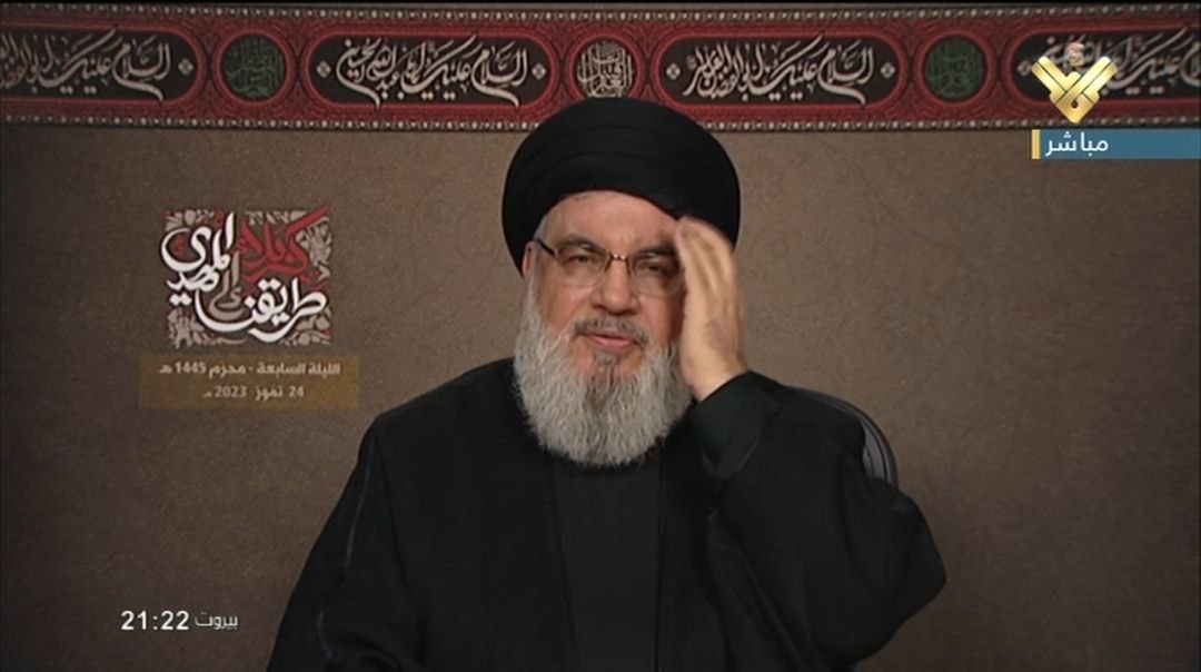 נסראללה בנאום דתי הערב: "ישראל הייתה מעצמה באזור שהחלה להידרדר באמונה שלה, בתודעה שלה, בביטחון העצמי שלה וביישות שלה עד שהיא נקלעה למשבר שהיא חווה היום. היום בפרט הוא היום הגרוע ביותר בתולדות היישות, כפי חלק מאנשיה וחבריה אומרים וכי הם ניצבים בפני קריסה, פילוג וחורבן, אינשאללה"