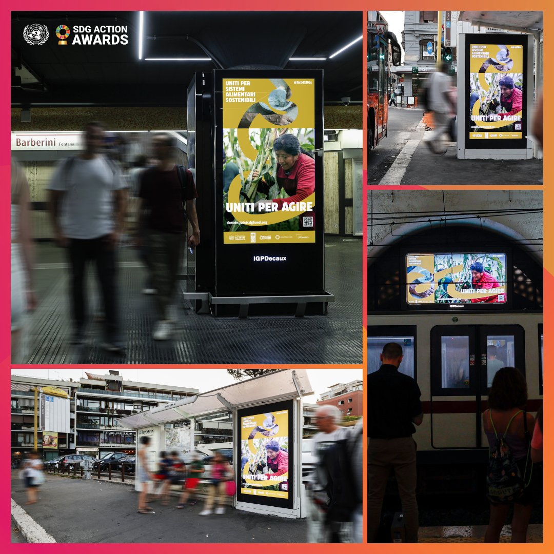 We would like to thank <a href="/JointSDGFund/">Joint SDG Fund 🇺🇳</a> and <a href="/JCDecauxGlobal/">JCDecaux Global</a> for amplifying our call to action in uniting to #Act4SDGs for Sustainable <a href="/FoodSystems/">UN Food Systems Coordination Hub</a> across Rome!