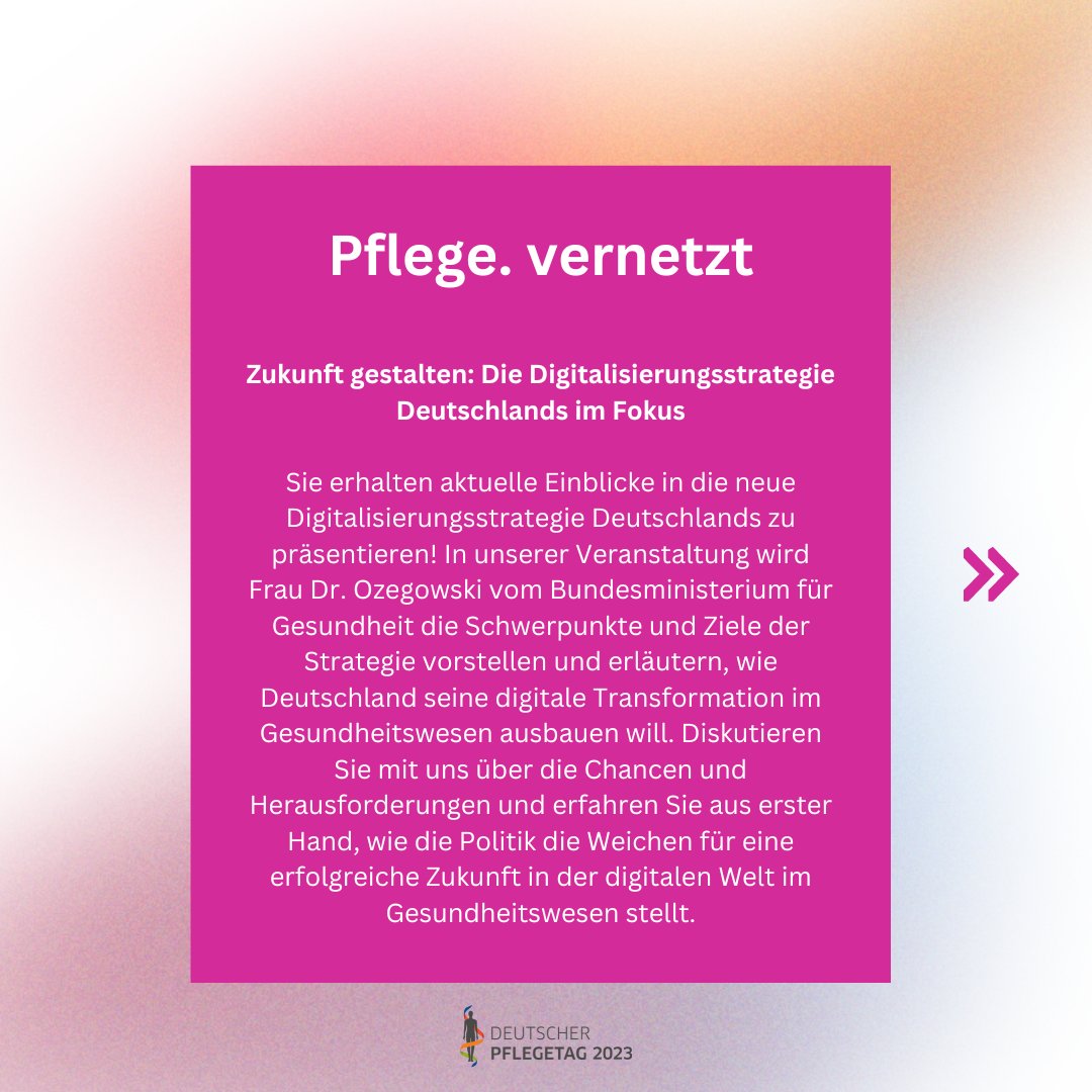 pflegetag's tweet photo. Was ist die Strategie für die #Digitalisierung des Gesundheitswesens? Und was sind eigentlich #DIPAs? Antworten finden Sie in unserer Programmsäule "Pflege. vernetzt". Mehr Infos: https://t.co/YWXtye9BiI #dpt23 #deutscherpflegetag #pflegedigital #digitalhealth https://t.co/M4cohog3Sl