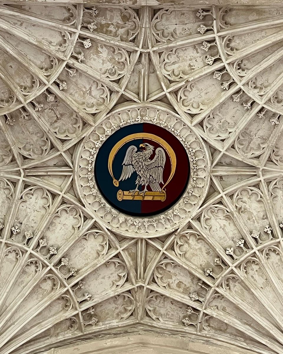 House of York sigil of the falcon and fetterlock on the ceiling of Fotheringhay Church #MedievalMonday #houseofyork