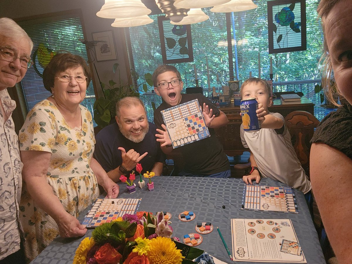newmom2boy's tweet photo. We had a fun game night! Azul is a great game for all! #AsmodeeGameNight #AzulGame #AzulGameNight #BoardGame #TargetFinds #TargetGames and #Tryazon https://t.co/lfDfat9Wgd