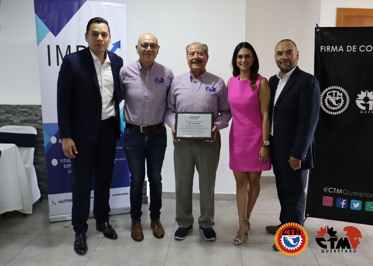 CTMQueretaro's tweet photo. GRUPO IMPEA y CTM Querétaro crea una de las mejores alianzas para potencializar el crecimiento profesional y personal de nuestros afiliados.
#graduaciones2023 #ctmteescucha #ctmqueretarosomostusaliados #ctmteescucha #SoyCTM #equipoctm #alianzas #ingenieros