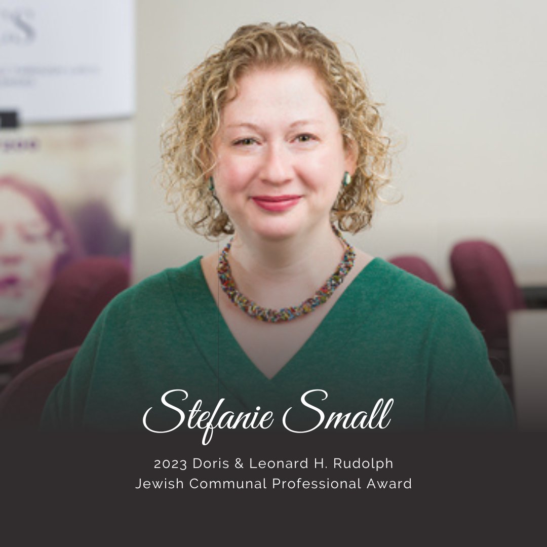 MAZEL TOV to Stefanie Small! Stefanie, Director of JFCS Clinical Services, is being recognized for her outstanding community contributions at the Jewish Federation's Annual Meeting on September 6th with the 2023 Doris &amp; Leonard H. Rudolph Jewish Communal Professional Award!