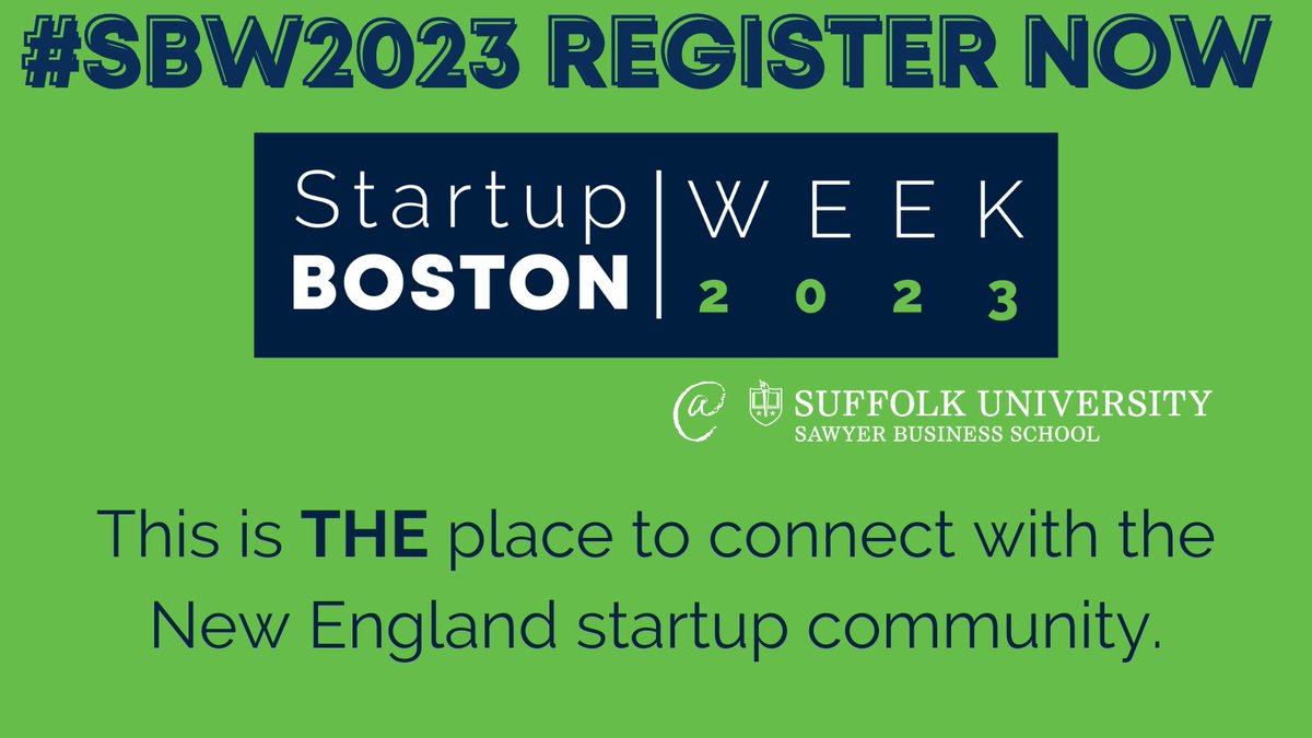 QUBIC_LABS's tweet image. Excited to share that registration for New England’s favorite #startupconference, Startup Boston Week at @subizschool, is now LIVE! Grab your FREE ticket and mingle with over 5,000 people in the #startupcommunity Sept 11 - 15 with @startupbosorg: bit.ly/43DBBVJ #SBW2023