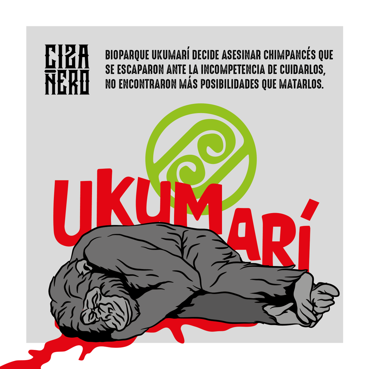 Cizanaparatodos's tweet photo. Bioparque Ukumarí asesina a los dos chimpancés que se estraviaron el domingo en horas de la noche, Pereira. https://t.co/vDeZUXZUJI