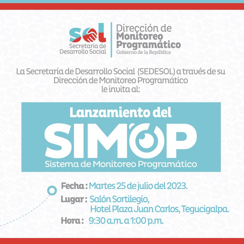 Sedesolhn's tweet photo. El Ministro @jcardonaerazo anuncia para mañana el gran lanzamiento del Sistema de Monitoreo Programático #SIMOP de la @Sedesolhn, con la participación del @BancoMundial, @el_BID, @UEenHonduras, @AECID_Honduras, Agencias, Programas y Fondos de la @ONU_es y Embajadas de #LATAM https://t.co/qfd9uQ0US6