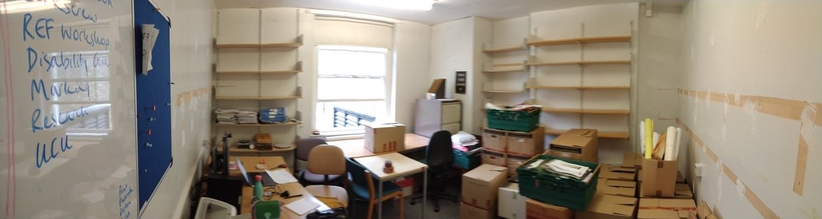 I love photos of people's offices and also before and after pics. Bit sad about these ones though, as today I packed up my belongings after nearly 13 years at Birkbeck.