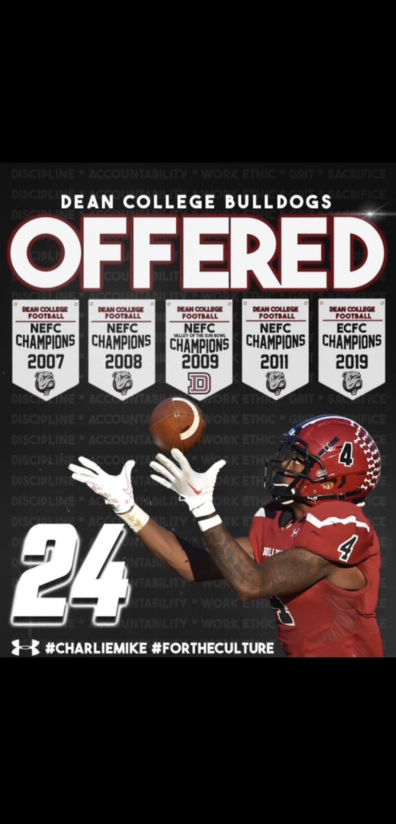 Thank you @TD_HARM for showing interest and offering me a great opportunity @DeanCollege !! I Thank god for my blessing’s and big football season underway‼️