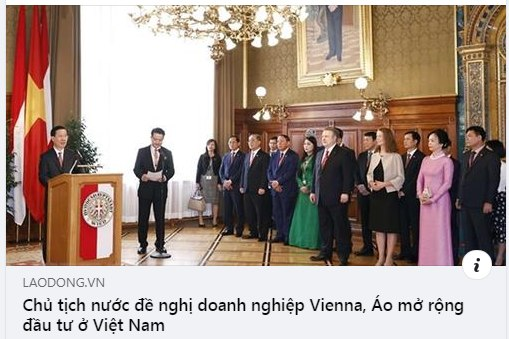 Minhsondang3's tweet photo. "Đề Nghị"!!?... Nhà báo nhét chử vào miệng Chủ tich nước hay chính miệng Chủ tịch nước vậy ?
------------------
Chủ tịch nước Võ Văn Thưởng ĐỀ NGHỊ Thị trưởng Vienna khuyến khích các doanh nghiệp của thành phố mở rộng đầu tư, kinh doanh tại Việt Nam.. https://t.co/WwAua3xhqA