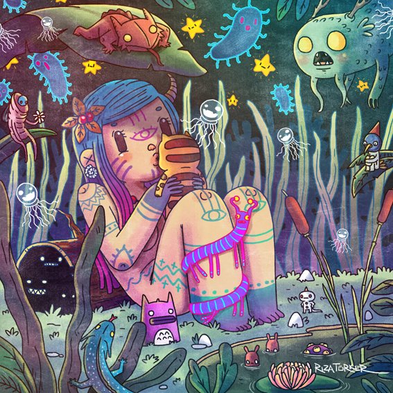 RizaTurker's tweet photo. "Kiss Kiss Puss Puss" #strangeforest #funkyforest #creatures #mystical #faerie #forestfaerie #forest #puss #kitten #kiss #kissing #weird #mythical #cat #kitty #pond #fairy #magical #monsters #rizaciziyor https://t.co/nMZyOlvOIk