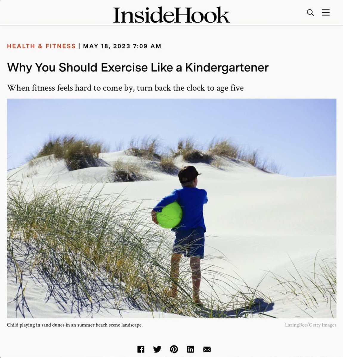 Royalty_Free_'s tweet photo. Why You Should Exercise Like a Kindergartener
Source: InsideHook • 18/05/23.
Words by Tanner Garrity.
When fitness feels hard to come by, turn back the clock to age five.
I always love to find my images in use. Huge thanks to #InsideHook & #TannerGarrity for this image use. https://t.co/JTSbcgoB8d