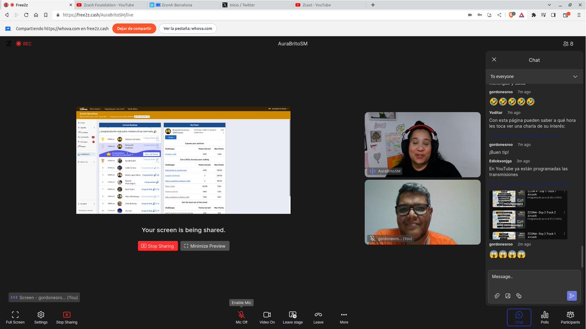 ZcastEsp's tweet photo. El team de #Zcast en las #FreeOpenTalks de @AuraBritoSM por @free2zcash
#Zcash
¡La comunidad de @zcashesp activa con la #Zcon4! https://t.co/Tp9JOoQOpE