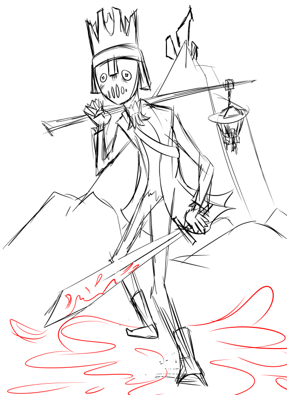 CrowpyreKing's tweet photo. Behold: Spool, the Crowpyre King

A Crowpyre is a living scarecrow possessed of some of the trappings of vampyres, hence the name

Though he calls himself their king, he is the only one. At least, so far as he can tell. https://t.co/1aLtV6moab