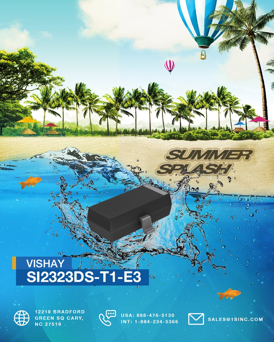 1SourceInc's tweet photo. Summer Splash! 🏖
Part Number: SI2323DS-T1-E3
Manufacturer: Vishay
#1sinc #source #partnumbers #components #onlineshopping #worldwide #summer2023 https://t.co/NDQj6Oj5yt
