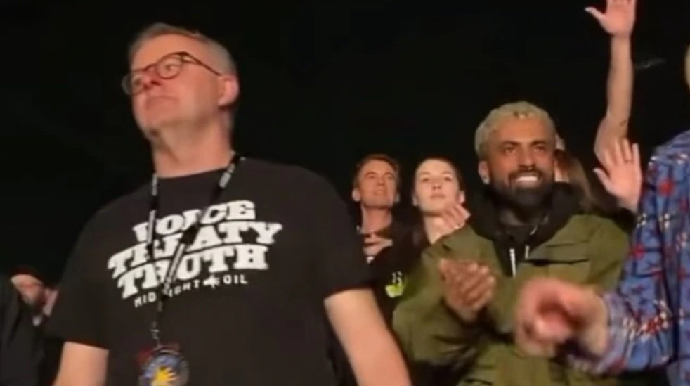The very first thing Albo said after winning the election was that Labor would committ to Voice Treaty Truth. Now the media are making a huge scandal out of Albo wearing a Midnight Oil T shirt to a Midnight Oil gig a bigger scandal than Paladin and the Robodebt findings.