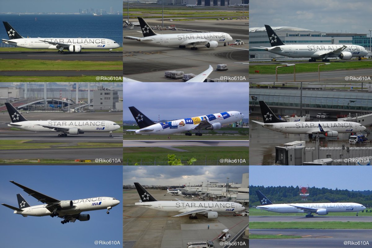 歴代のANA スタアラ塗装機を1枚に