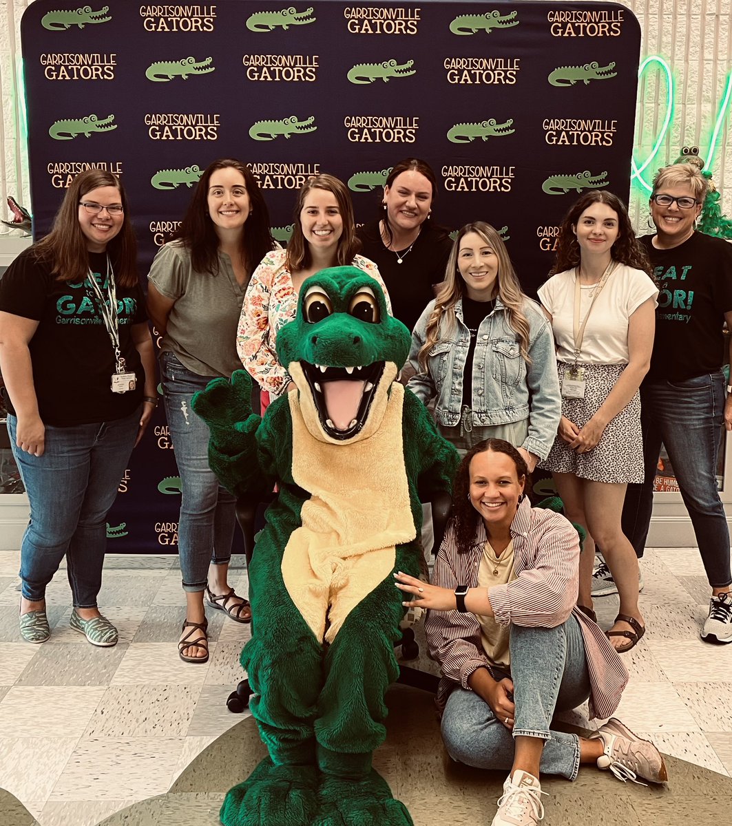So excited to start Prep for Success Week today!  So grateful for our Ambassadors and Wally to kickoff the fun with our new <a href="/GESGATOR/">Garrisonville Elem.</a> staff 💚🧡🐊 FUN FACT: 5 of the 6 have already been Gators!