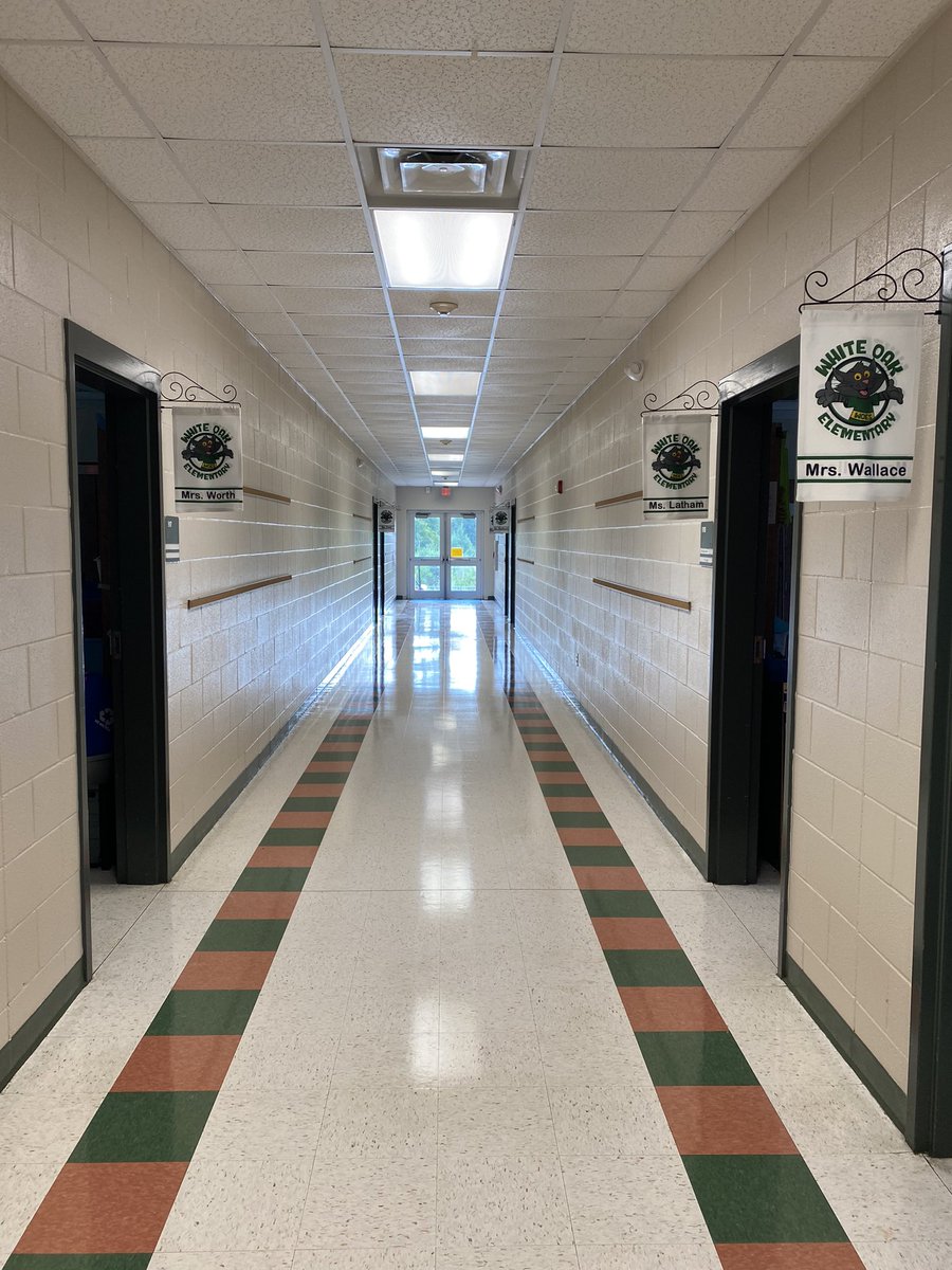 We’re installing new flags for all of our teachers and they’re brightening our hallways! Check out our shiny floors and our entire school has been painted this summer. We’re so thankful for our hardworking custodians and the paint crew who has been completing the work.