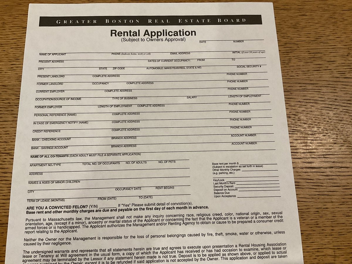 AlnThinks's tweet photo. I’ve spent past 2 yr helping needy ppl complete @GBREB Rental Application. Is most screwed up, out of date (copy right 1969) badly designed, confusing form I’ve ever had to work with. And I worked in health care &amp; have a PhD. Seems like one more insult to ppl scrambling to rent https://t.co/0lAJbPiikK