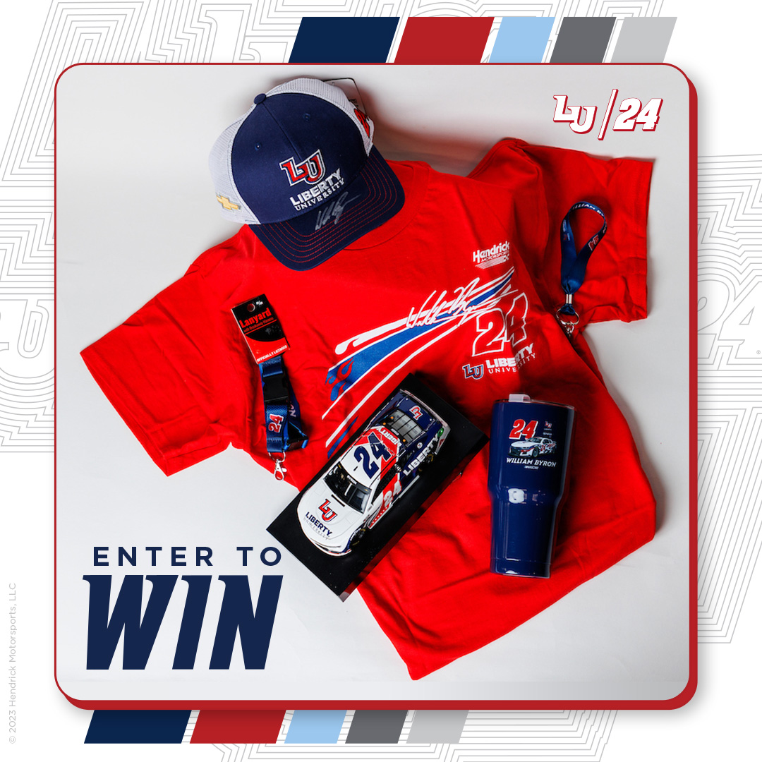 LibertyU's tweet image. Follow us and retweet for a chance to win a @WilliamByron prize pack, including an autographed LU24 hat, T-shirt, and more! A winner will be selected on Aug 1.

@TeamHendrick @Hendrick24Team