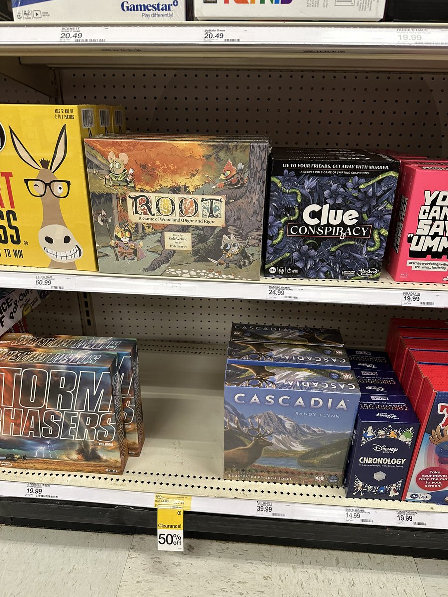 I was excited to see Root by <a href="/colewehrle/">Cole Wehrle</a> <a href="/LederGames/">Leder Games</a> in Target! Congrats to my favorite board game of all time!