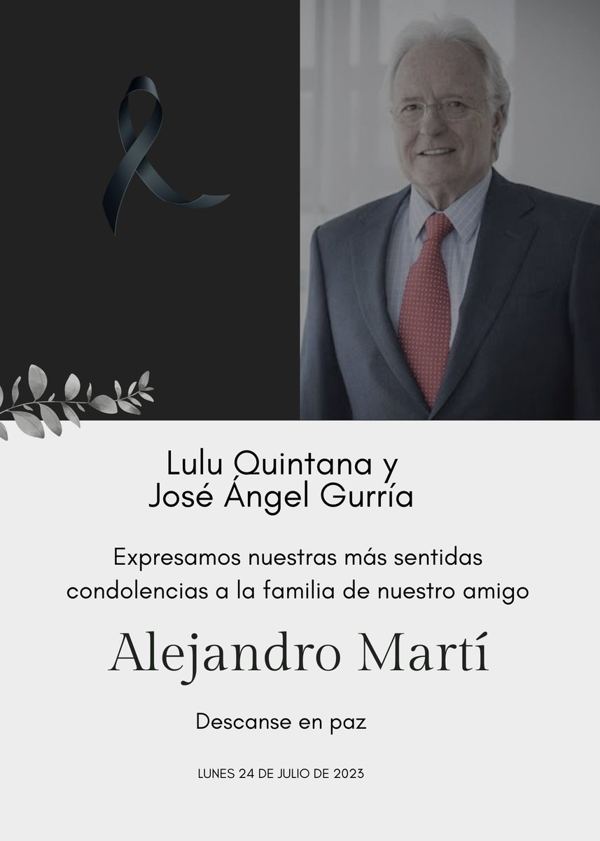 Lamento mucho la pérdida de @Alejandro_Marti, un mexicano ejemplar por sus valores y trayectoria empresarial.