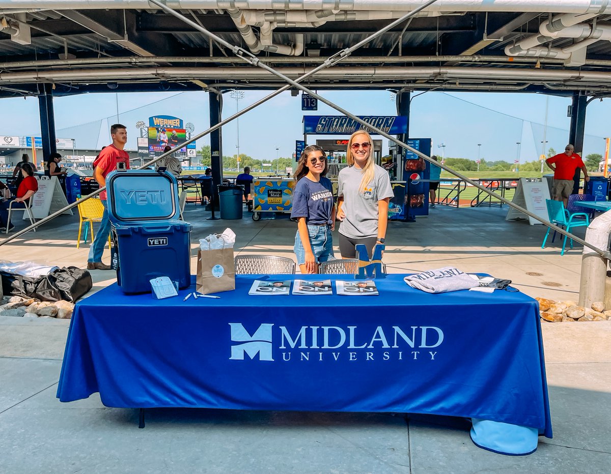 Take me out to the ball game 🎶⚾

Look at who we saw last night celebrating Fremont Community Night with the Omaha Storm Chasers! Be sure to follow <a href="/MidlandUOnline/">Midland University Online</a>  for more info on their graduate programs!