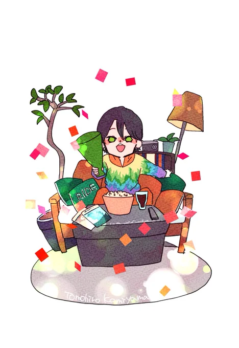 これはアイドルのFAなんだけどこんな感じので描きますのサンプル。似顔絵は描かないので許して。 