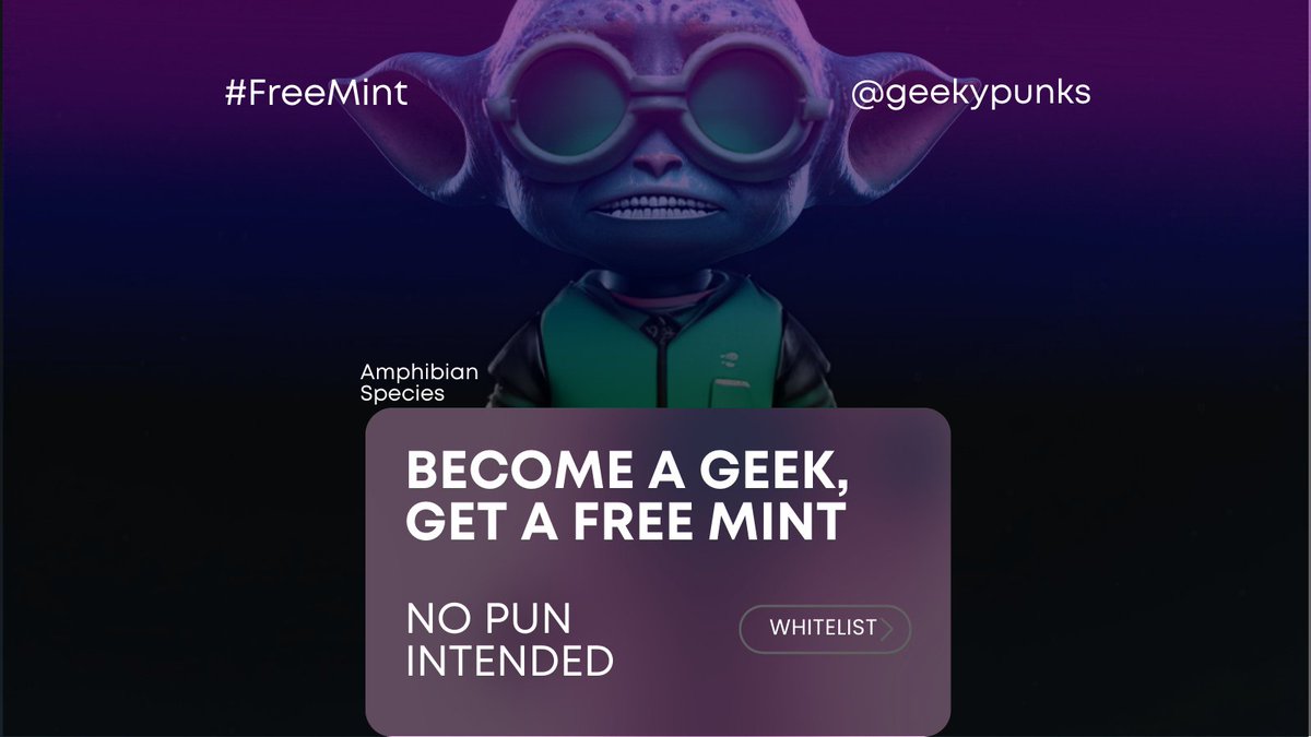 #Mondayvibes ! #geeky fam, don't forget to fill out the  form to be added to the whitelist for our #Freemint drop. 
forms.gle/v7dkPZCQDUnsVn…
… #geekypunks #CryptoTwitter #CryptoUpdates