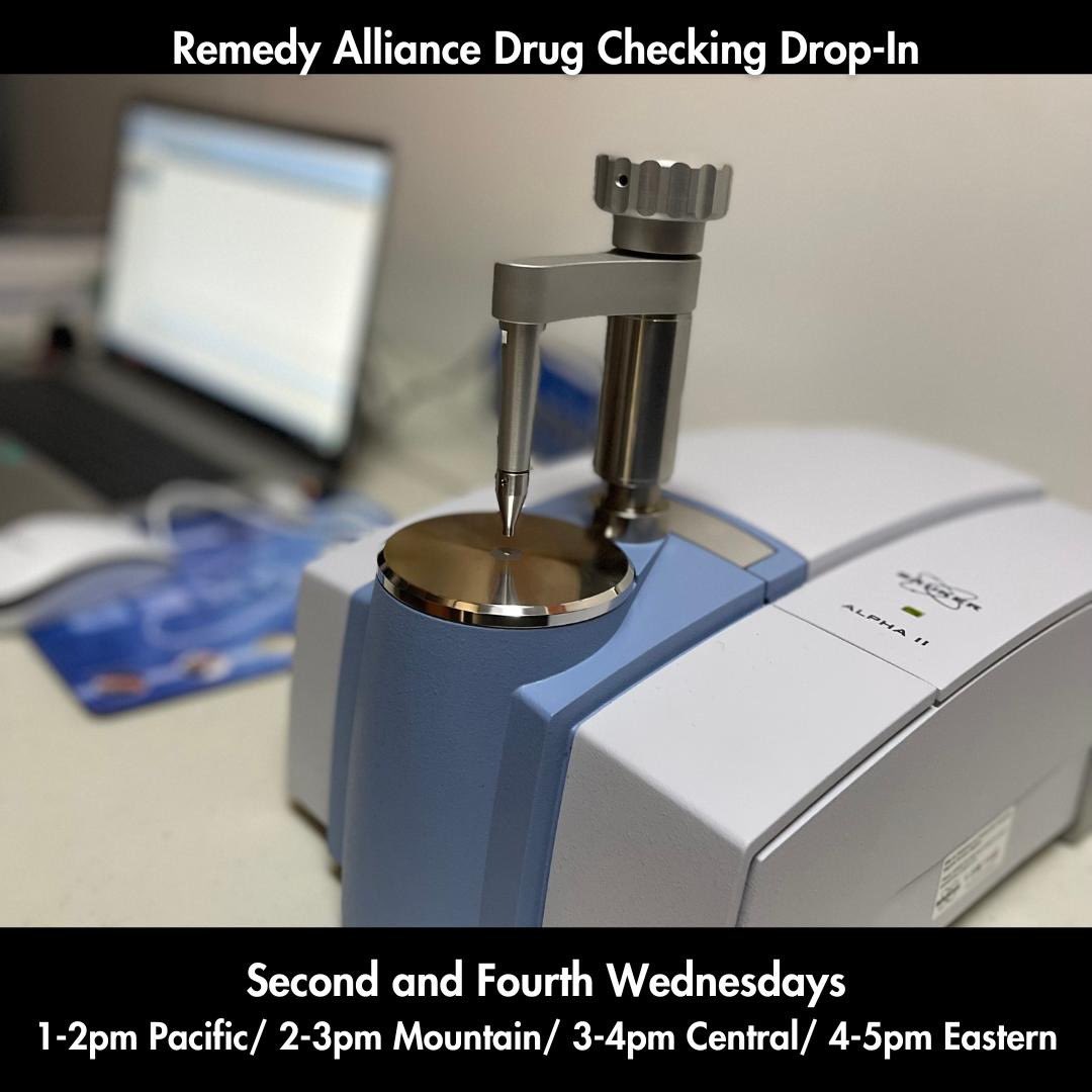 1/6 🧵📢 We are excited to announce that we will be adding to our office hours series and will be hosting a bi-monthly virtual drop-in space for specific drug checking implementation Q&amp;A with drug checking experts Clare Schmidt, Yarelix Estrada, Taylor Wood and Lee Ongais.