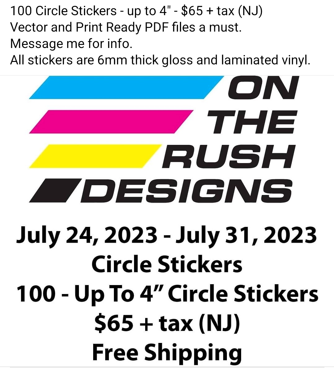 JohnJofre's tweet image. Email ontherushdesigns@gmail.com or message me for your custom order.

#stickers #decals #vinylstickers #njsmallbusiness #smallbusinessowner #njbusiness #vinylprinting #circlestickers